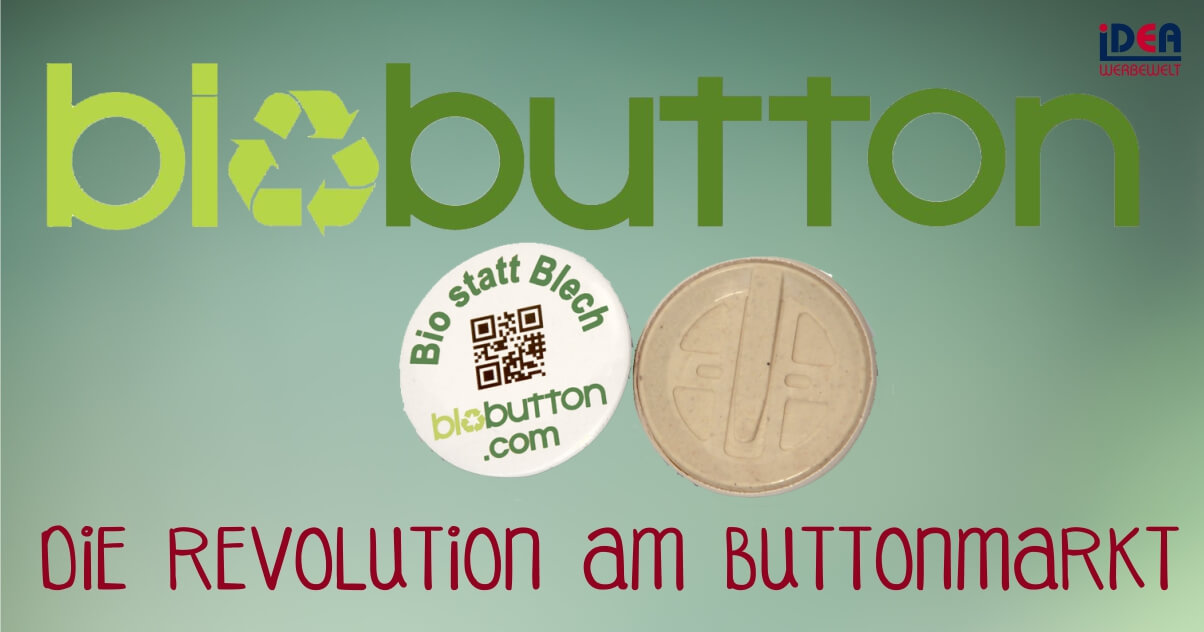 Biobutton Unternehemenslogo mit Schriftzug Die Revolution am Buttonmarkt
